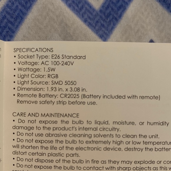 Color Changing Light Bulb w/ Remote - Picture 6 of 6